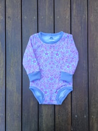 Image 2 of Retro Boho Meadow Flowers in Purple Bodysuit