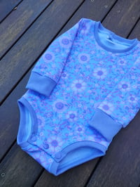 Image 2 of Vintage floral in purple blue Bodysuit