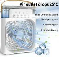 Portable Fan Air Conditioners USB Electric Fan LED Night Light Water Mist Fun 3 In 1 Air Humidifier