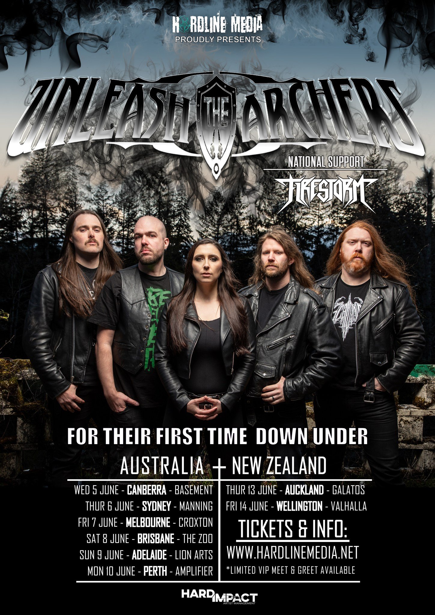 Image of UNLEASH THE ARCHERS - Aussie / NZ Tour Poster A3 size