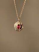 Image 1 of Oval Pink Topaz Medallion Pendant