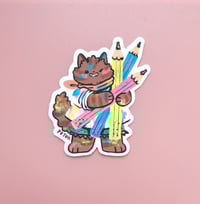 Pencil Cat - Vinyl Sticker