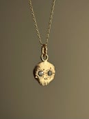 Image 1 of Gold Skull Pendant with Diamonds