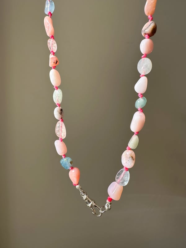 Image of Pink Peruvian Opal Gem Mix Necklace