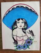 Image of vintage 1970s produx +color black dragon cholo latina tattoo flash houston 5x6