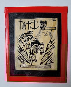 Image of original vintage new york black cat bowery nyc tattoo society flyer card 5x6