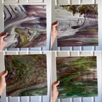 Image 1 of Green and Purple 12"x12" and 12"x9"