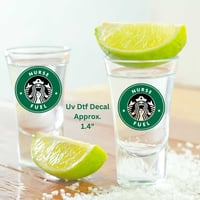 Set of 2 Uv Dtf Shot Glass Decals Nurse Fuel New T22