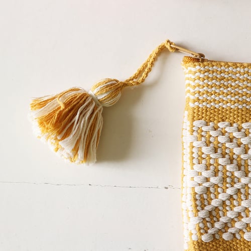 Image of Pochette tissée citron givré