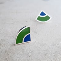 Image 3 of New Quarter Studs in Blue and Emerald Green