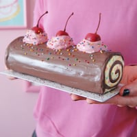 Image 4 of Chocolate Funfetti Cake Roll mixed media sculpture 