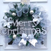 Image 1 of Silver Christmas Wreath, Wall Decor, Door Wreath