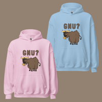Image 1 of Gnu? Hoodie (7 colors available)