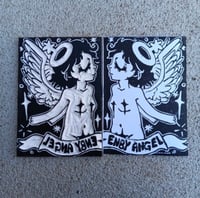 Image 1 of Enby Angel Original Postcard Linocut Print 