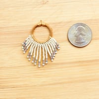 Image 4 of Hoop Earrings, Short Fringe, Creamy Pearl 