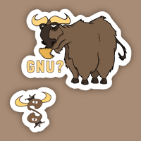 Image 1 of Gnu? Sticker (+1 bonus!)