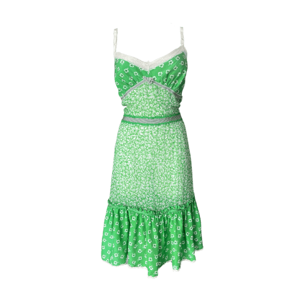 Image of DOLCE & GABBANA SILK CHIFFON GREEN MIDI DRESS