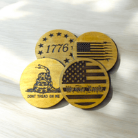 Image 2 of Patriotic Wooden Coaster Set (set of 4) - WATERPROOFED