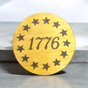 Image of Patriotic Wooden Coaster Set (set of 4) - WATERPROOFED