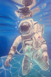 "Astrobuzo" Gouache painting on canvas