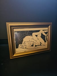 Image 1 of Vintage Erotic strip page with preserved spider web -C