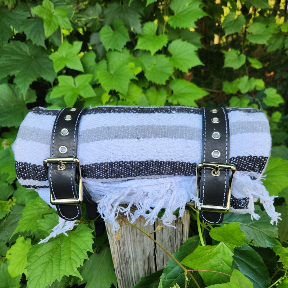 Leather Bedroll Straps (With Dirty Dynas Logo)