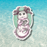 Image 1 of Vinyl Sticker Reading Axolotl 