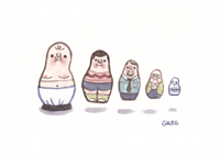 Image 1 of Matryoshka 3 of 6 - Aging 5x7