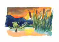 Image 1 of Frog with Tadpoles 5x7