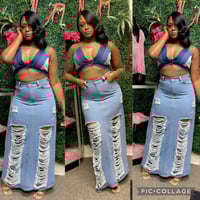 STRESS ME JEAN SKIRT