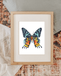 Image 4 of Sunset Moth Watercolor Illustration PRINT 