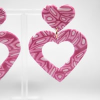 Image 2 of Groovy Pink Heart Earrings