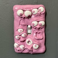 Image 3 of Pink Grimmlin 1 of 1 Clay Light Switch Plate