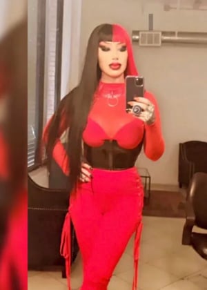 Image of black patent leather underbust from photoshoots and stage