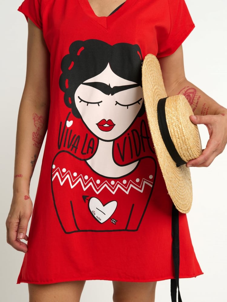 Image of TÚNICA FRIDA VIVA ROJA