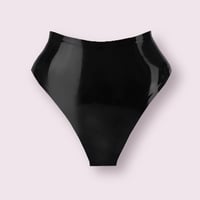 Image 1 of Latex High Waisted Thong