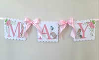 Image 1 of Flopsy bunny room decor, Flopsy bunny name bunting, Flopsy nursery wall  decor