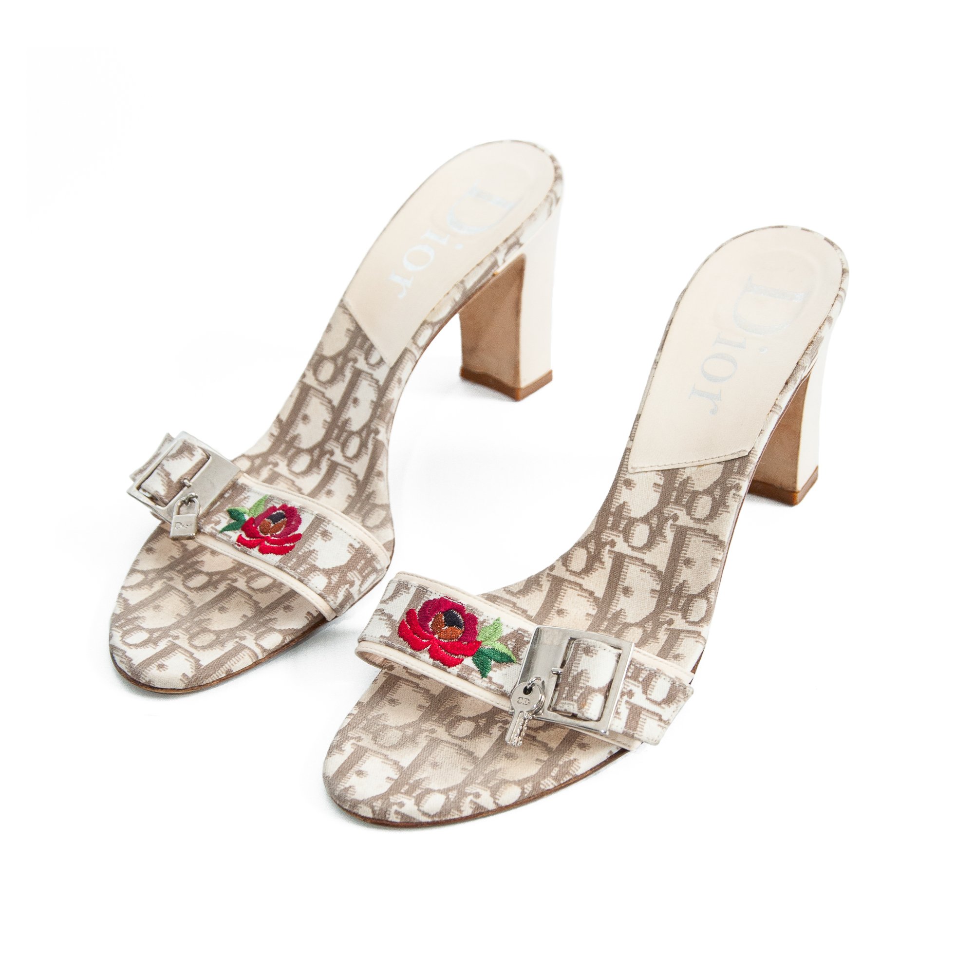 Image of Christian Dior 2005 Brown Monogram High Heel Mules size 40
