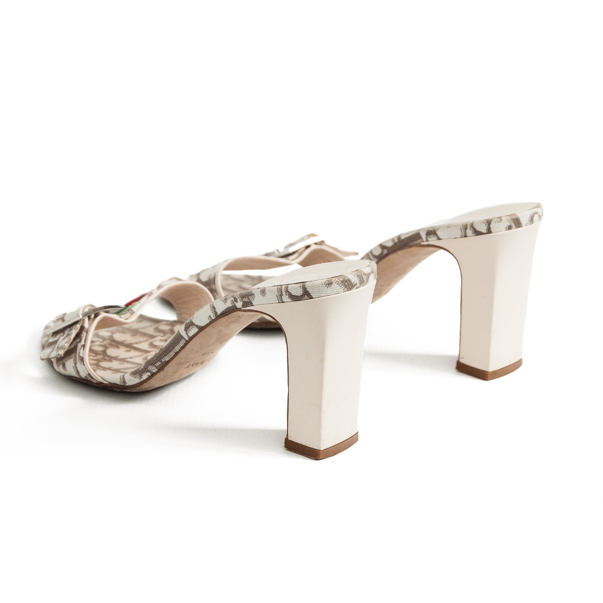 Image of Christian Dior 2005 Brown Monogram High Heel Mules size 40