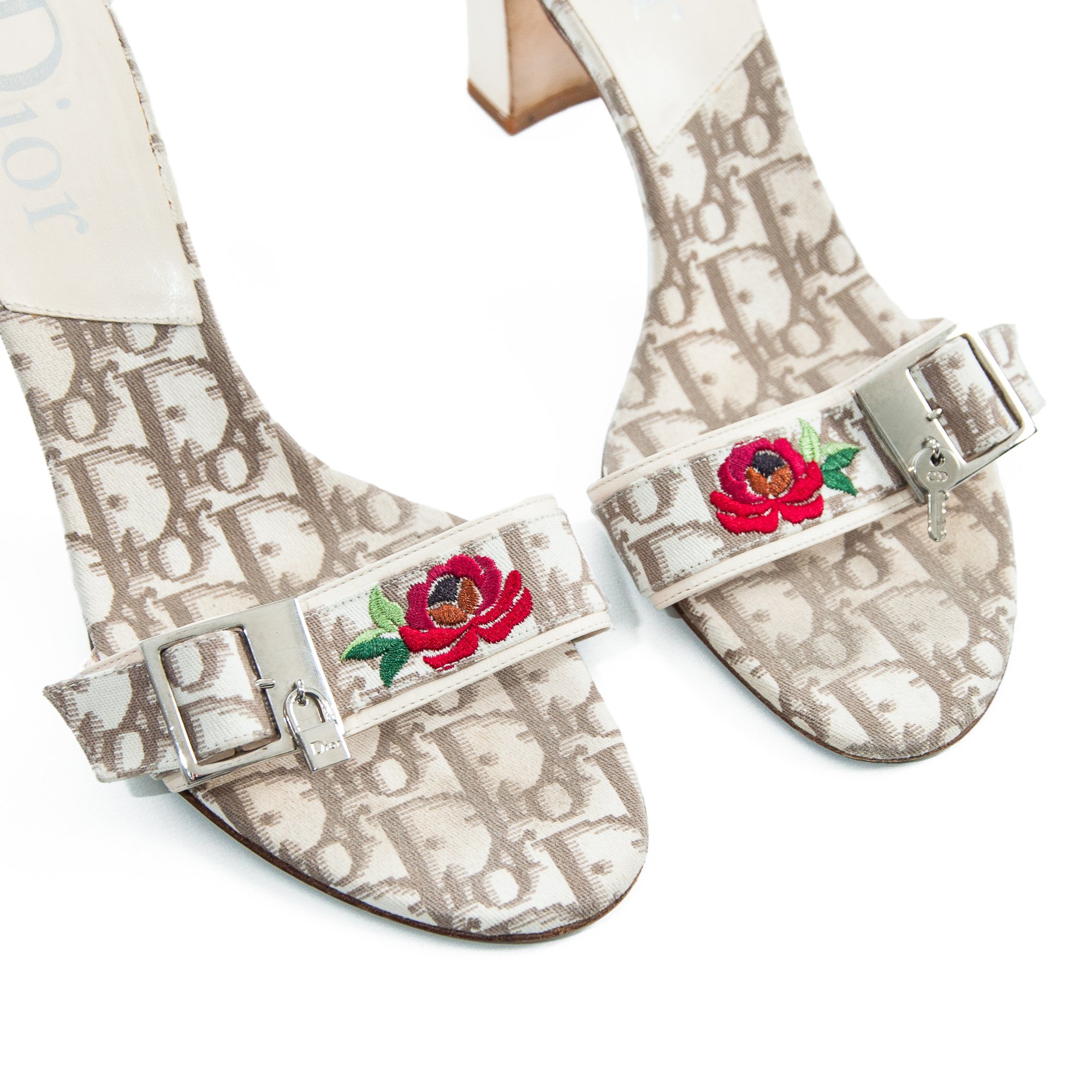 Image of Christian Dior 2005 Brown Monogram High Heel Mules size 40