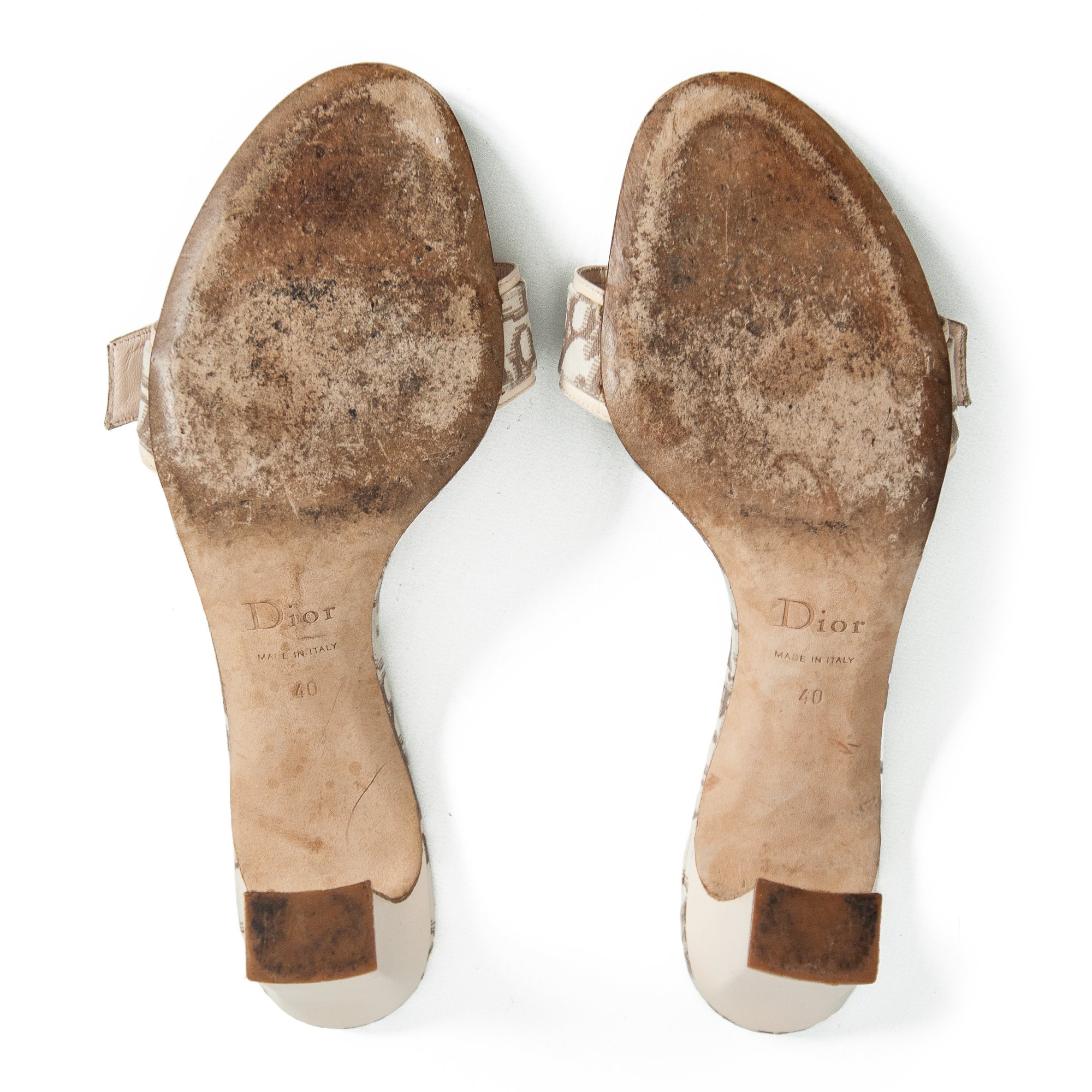 Image of Christian Dior 2005 Brown Monogram High Heel Mules size 40