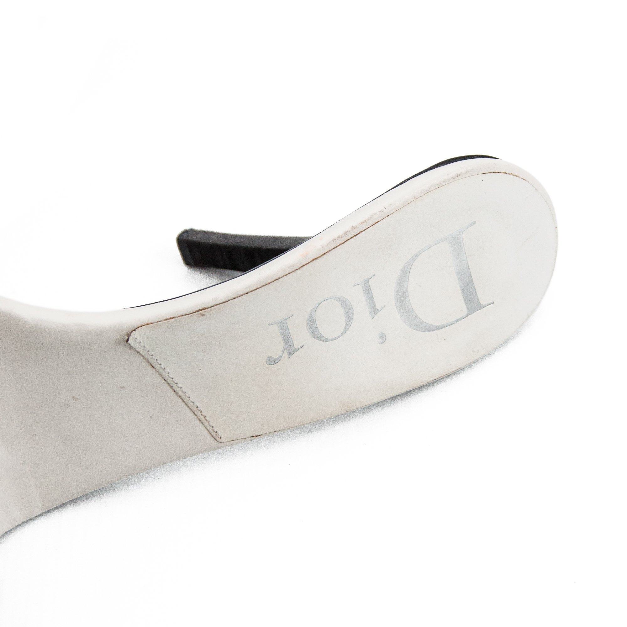 Image of  Christian Dior 2006 White Leather High Heel Mules size 38.5