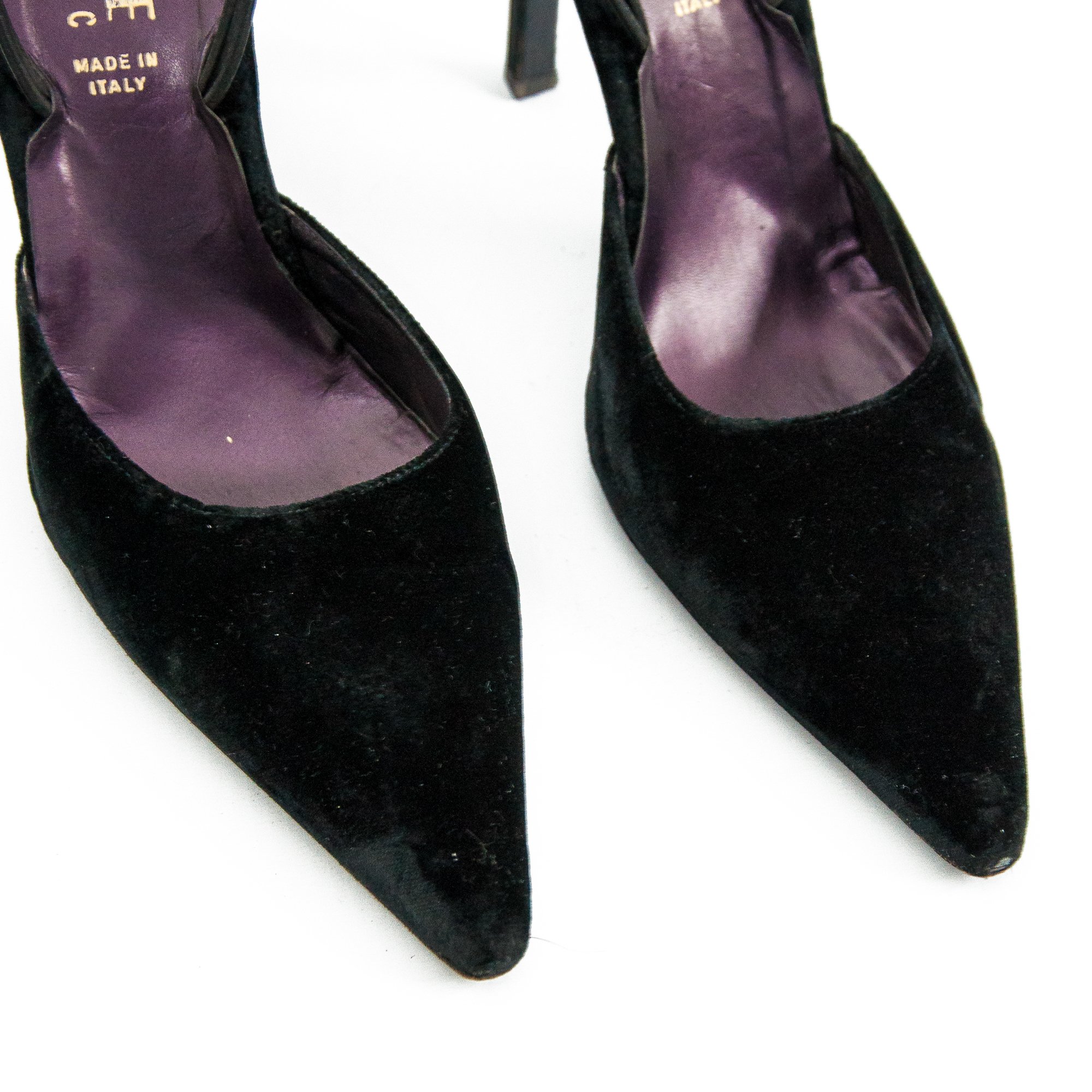 Image of Versace V2 Black Velvet Pointed High Heels size 41