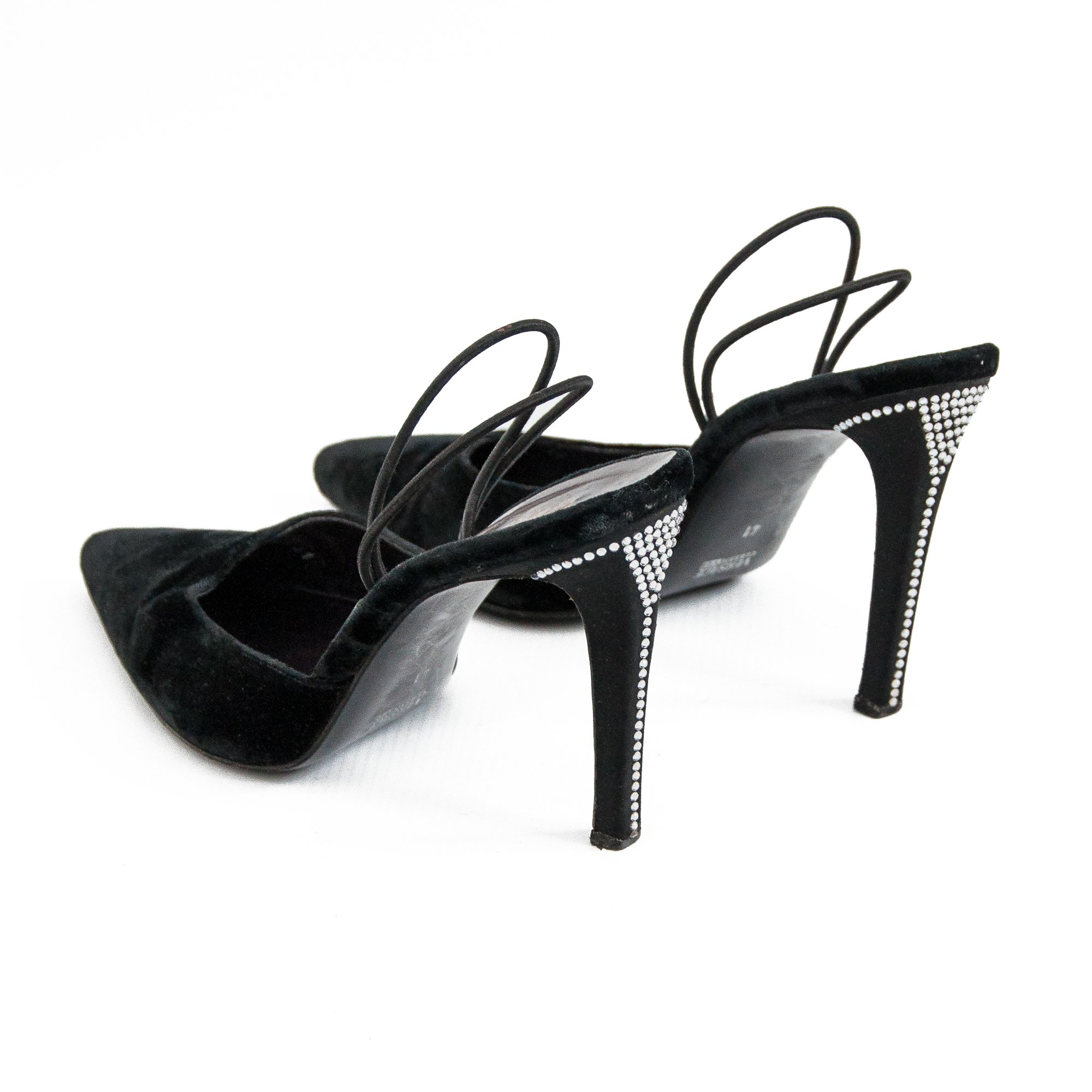 Image of Versace V2 Black Velvet Pointed High Heels size 41