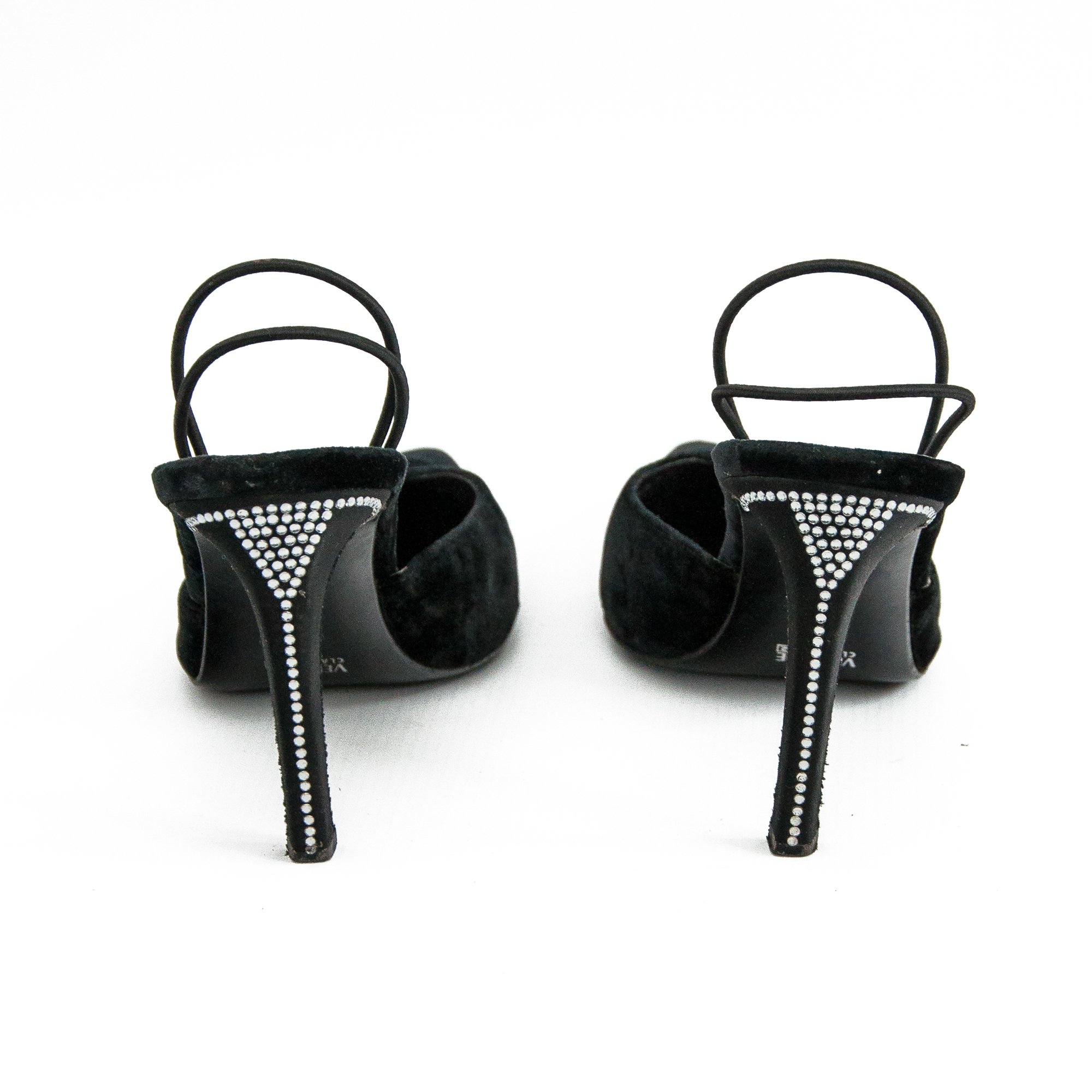 Image of Versace V2 Black Velvet Pointed High Heels size 41