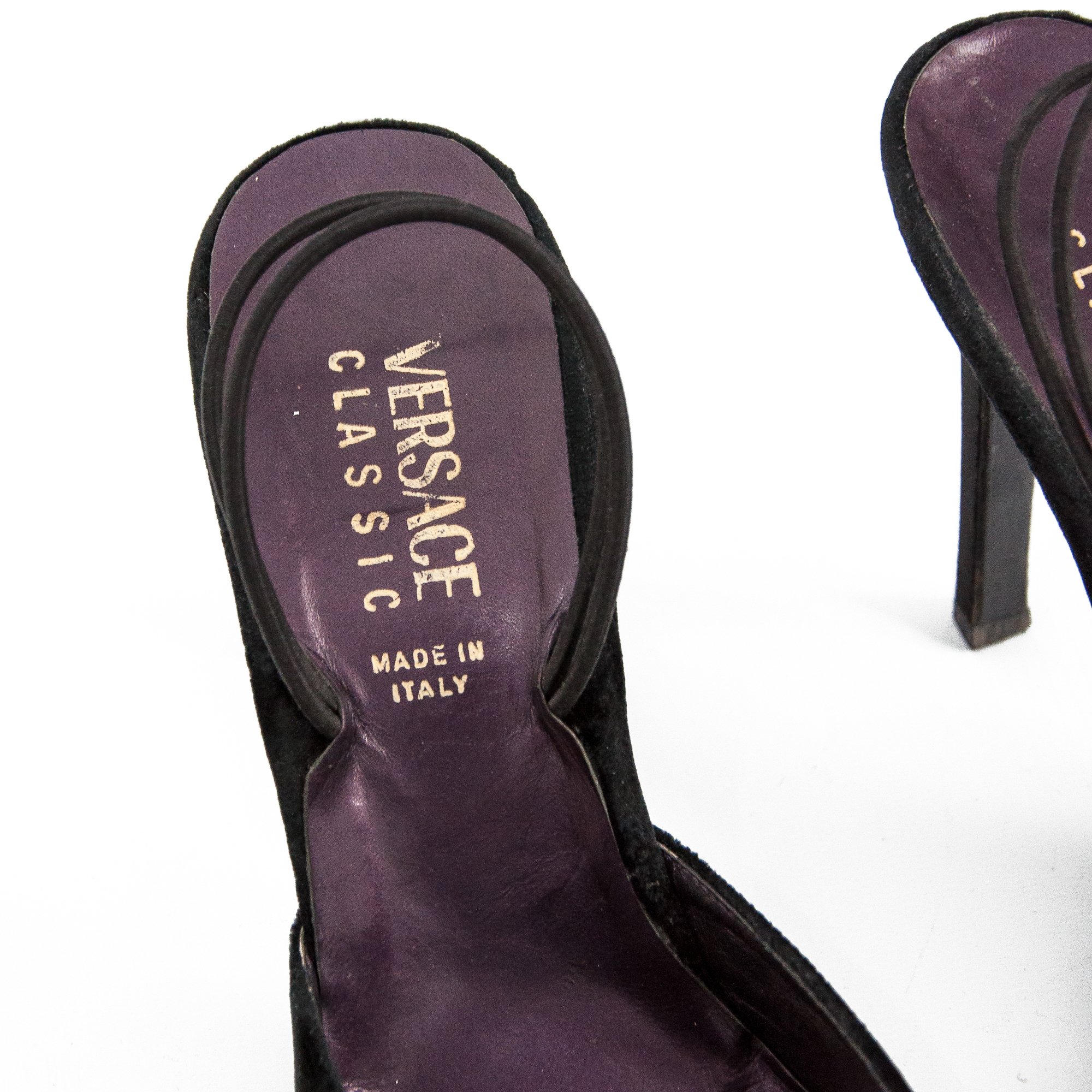 Image of Versace V2 Black Velvet Pointed High Heels size 41