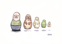 Image 1 of Matryoshka 2 of 6 - Pets 5x7
