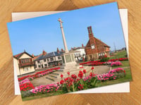 Aldeburgh Greeting Card. The War Memorial and Moot Hall in Aldeburgh, Suffolk Coast 