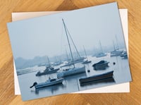 Aldeburgh Greeting Card. Boats Moored on the River Alde. Suffolk Coast 