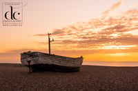 Aldeburgh Print. Fishing Boat on Aldeburgh Beach at Sunrise